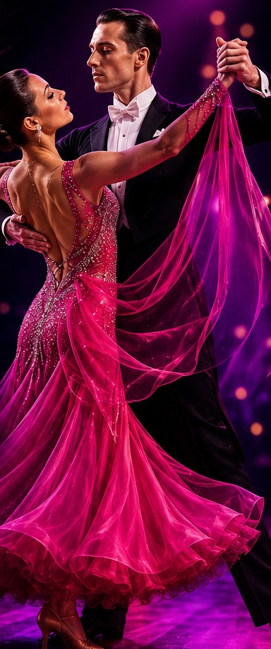 Adult ballroom dance couple, Fusion Dance Studio